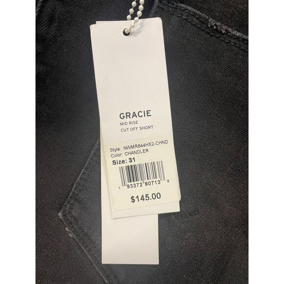 Hudson Womens Gracie Mid Rise Black Distressed Denim Cut Off Shorts Sz 31 New - Picture 8 of 10